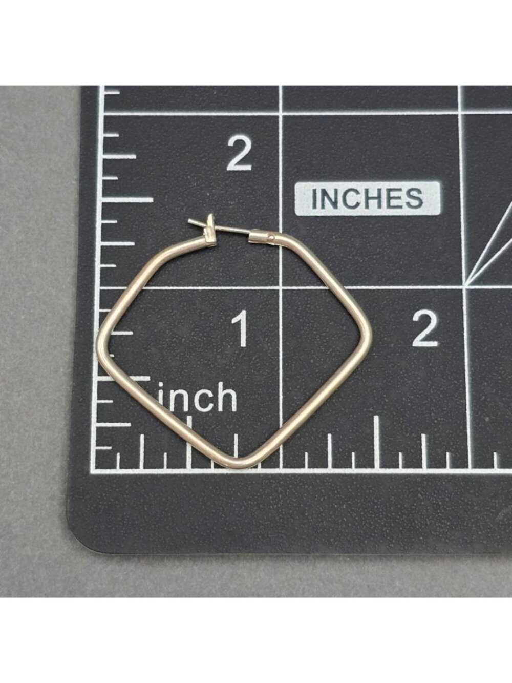 Vintage Sterling Silver Square Hoop Earrings Geometric European 925 Minimalist - Picture 10 of 10